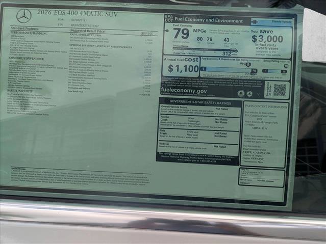 New 2026 Mercedes-Benz EQS 400 4MATIC SUV image 16
