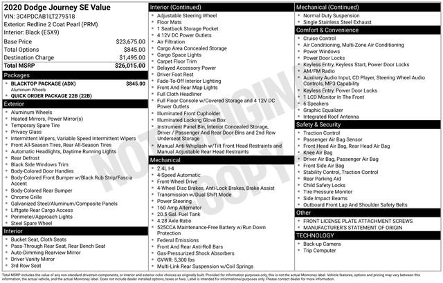 Used 2020 Dodge Journey SE w/ Blacktop Package FWD image 26