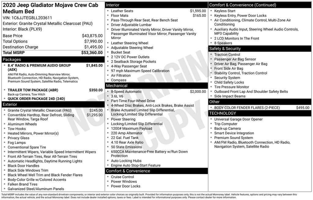 Used 2020 Jeep Gladiator Mojave image 10