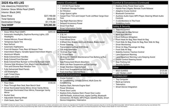 Used 2025 Kia K5 LXS FWD image 10