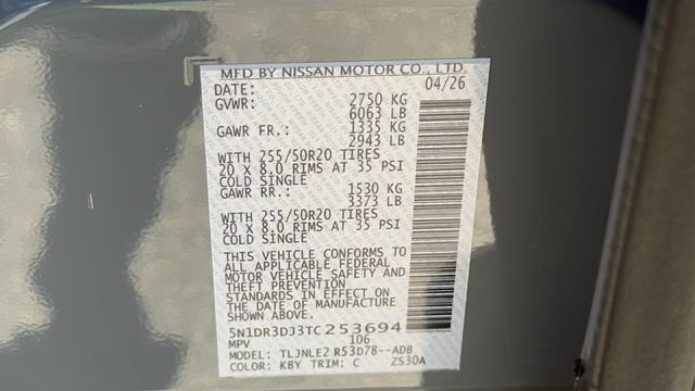 New 2026 Nissan Pathfinder Platinum w/ Cargo Package AWD/4WD image 30
