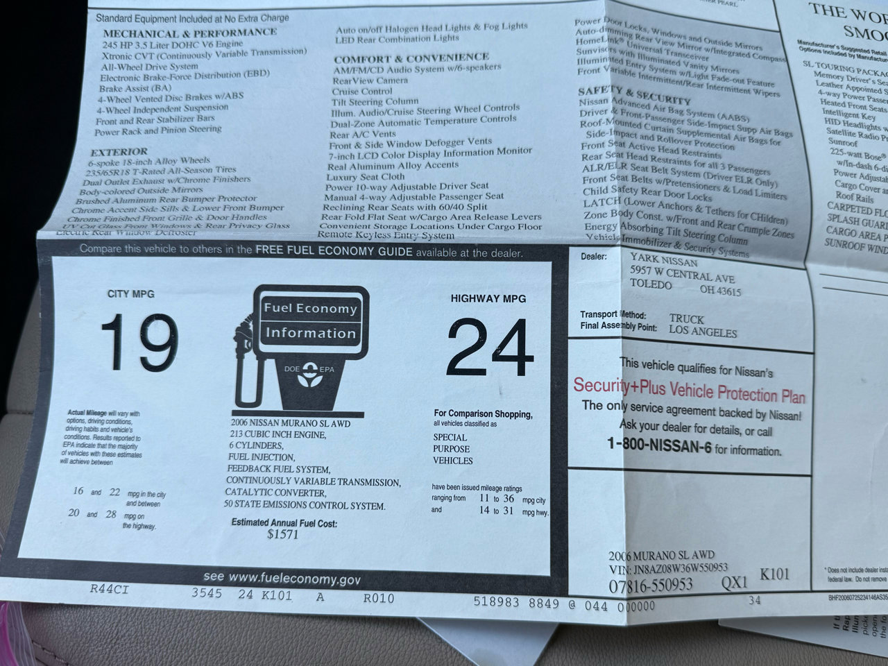 Used 2006 Nissan Murano SL w/ (G04) SL Touring Pkg image 51