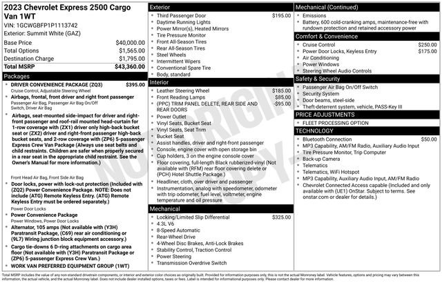 Used 2023 Chevrolet Express 2500 Extended w/ Driver Convenience Package image 24