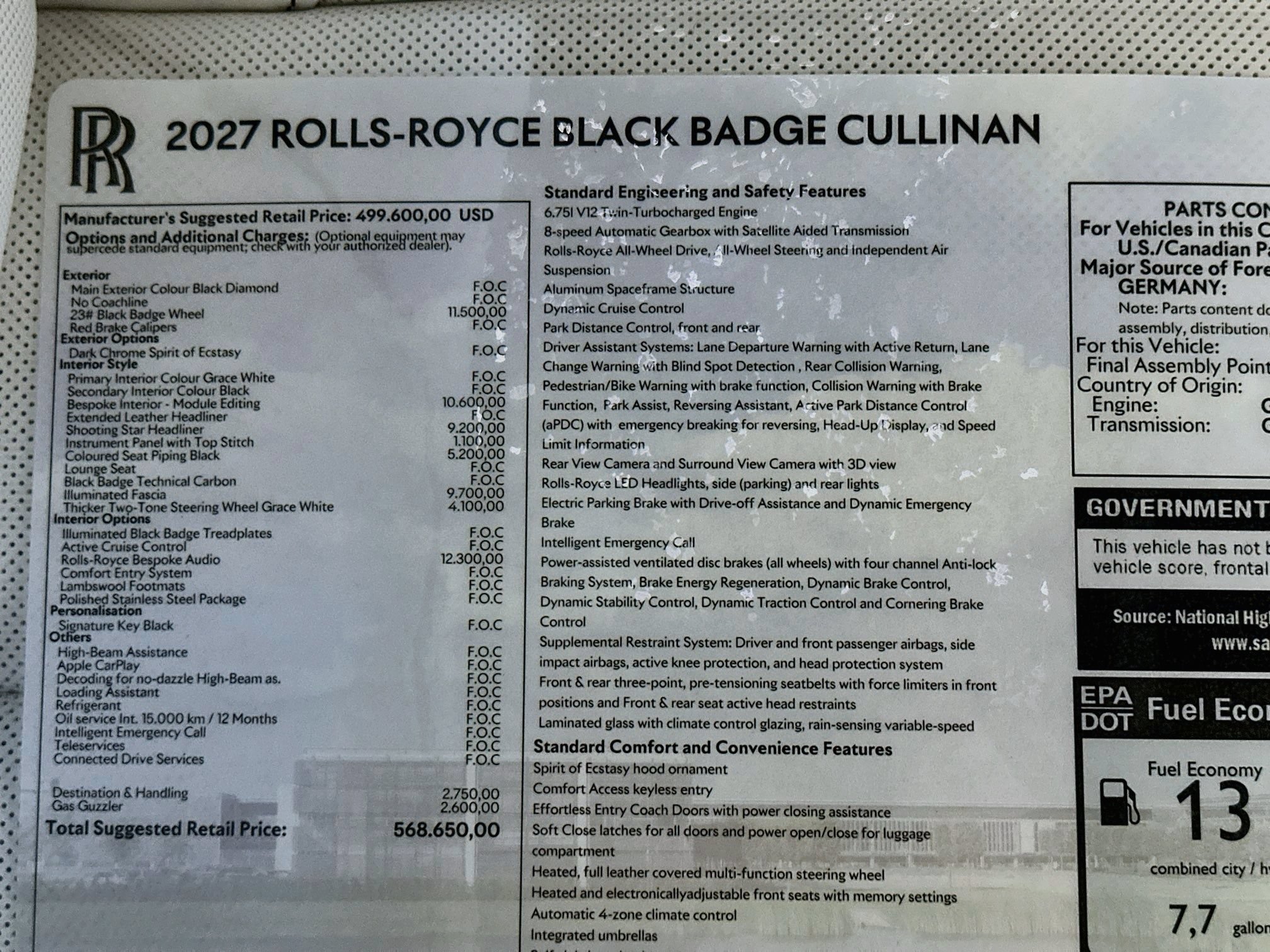 New 2027 Rolls-Royce Cullinan Black Badge AWD/4WD image 30