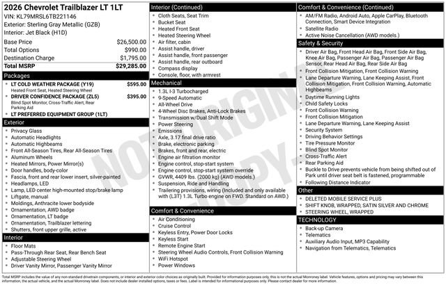 New 2026 Chevrolet TrailBlazer LT w/ LT Cold Weather Package AWD/4WD image 5