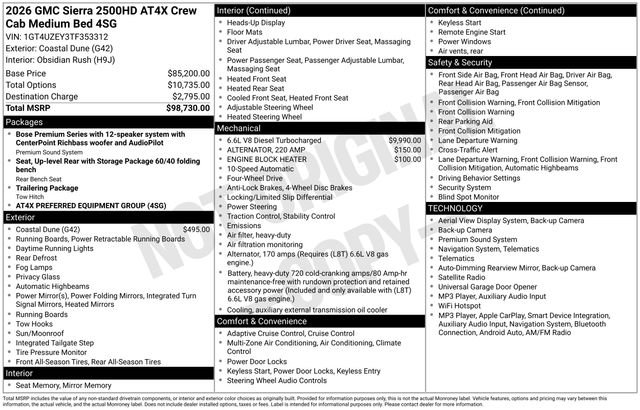 New 2026 GMC Sierra 2500 AT4X AWD/4WD image 4