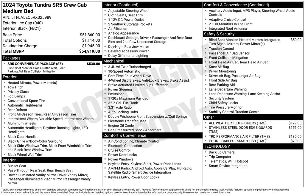 Used 2024 Toyota Tundra SR5 w/ SR5 Convenience Package image 39