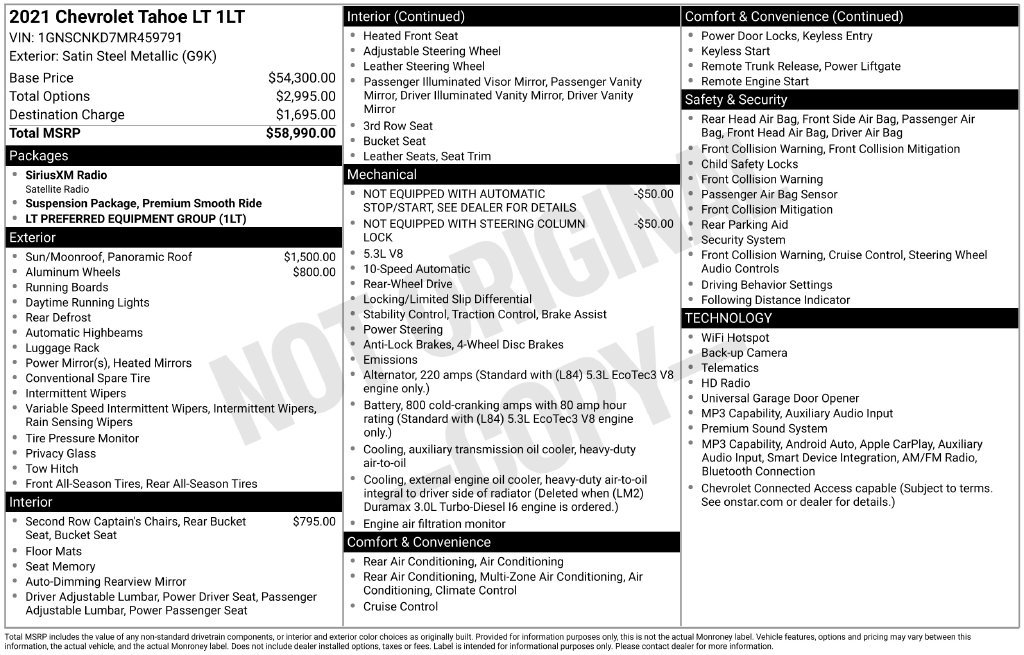 Used 2021 Chevrolet Tahoe LT RWD image 13
