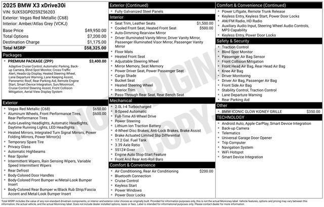 Certified 2025 BMW X3 xDrive30i w/ Premium Package image 11