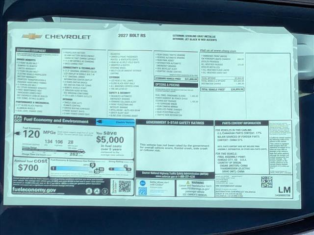 New 2027 Chevrolet Bolt RS w/ Technology Package image 18