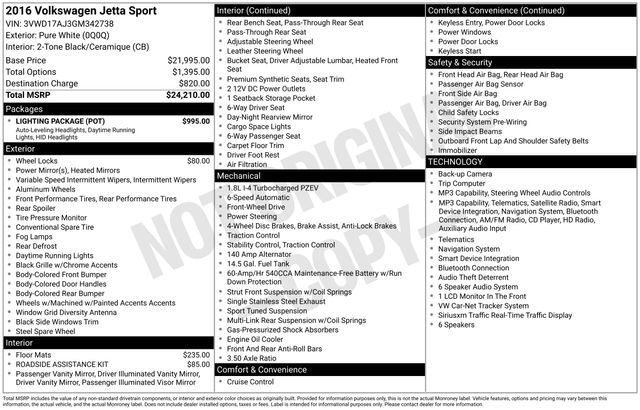 Used 2016 Volkswagen Jetta Sport w/ Lighting Package FWD image 14