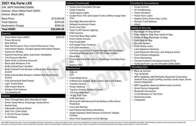 Certified 2021 Kia Forte LXS FWD image 13
