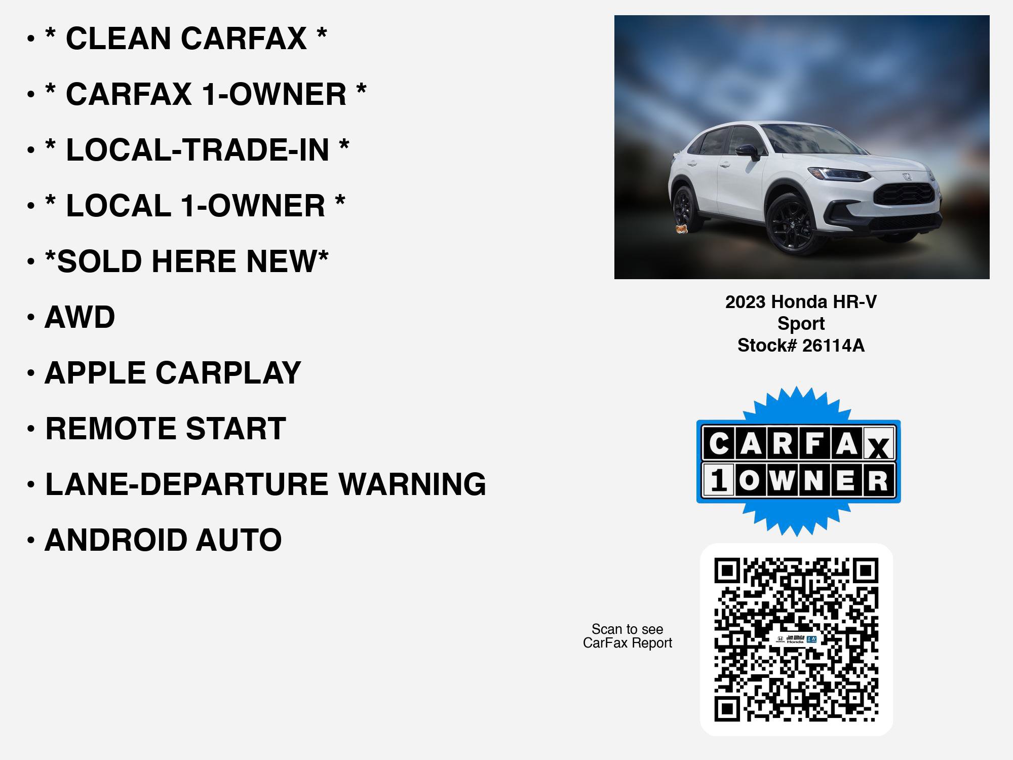 Certified 2023 Honda HR-V Sport image 7