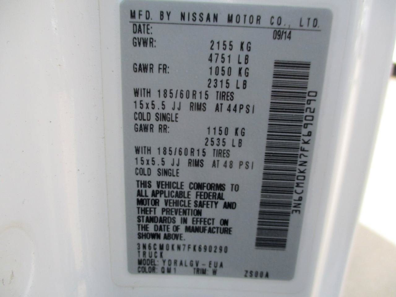 Used 2015 Nissan NV200 SV w/ Back Door Glass Package FWD image 12