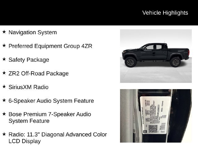 Certified 2024 Chevrolet Colorado ZR2 w/ Safety Package AWD/4WD image 27
