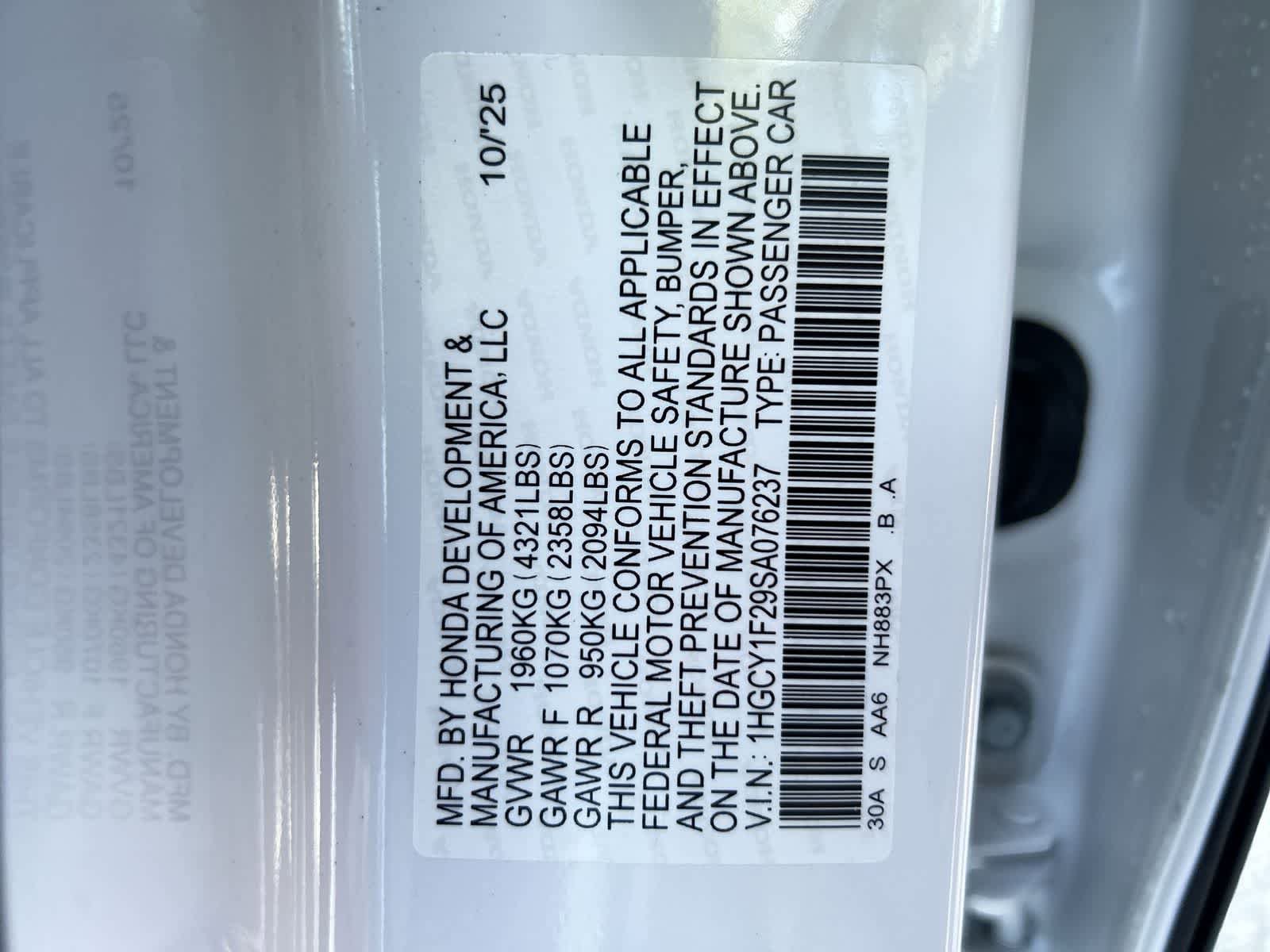 Certified 2025 Honda Accord LX image 2