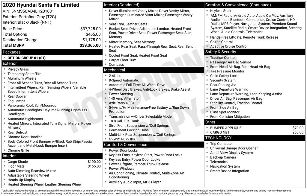 Used 2020 Hyundai Santa Fe Limited image 35