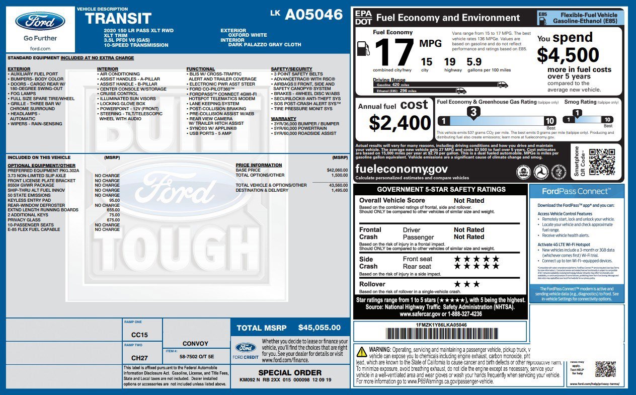 Used 2020 Ford Transit 150 XLT RWD image 6