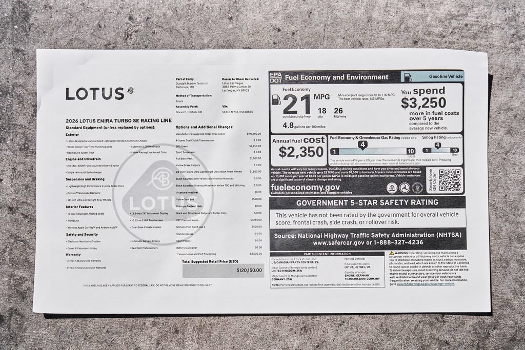 Used 2026 Lotus Emira SE RWD image 69