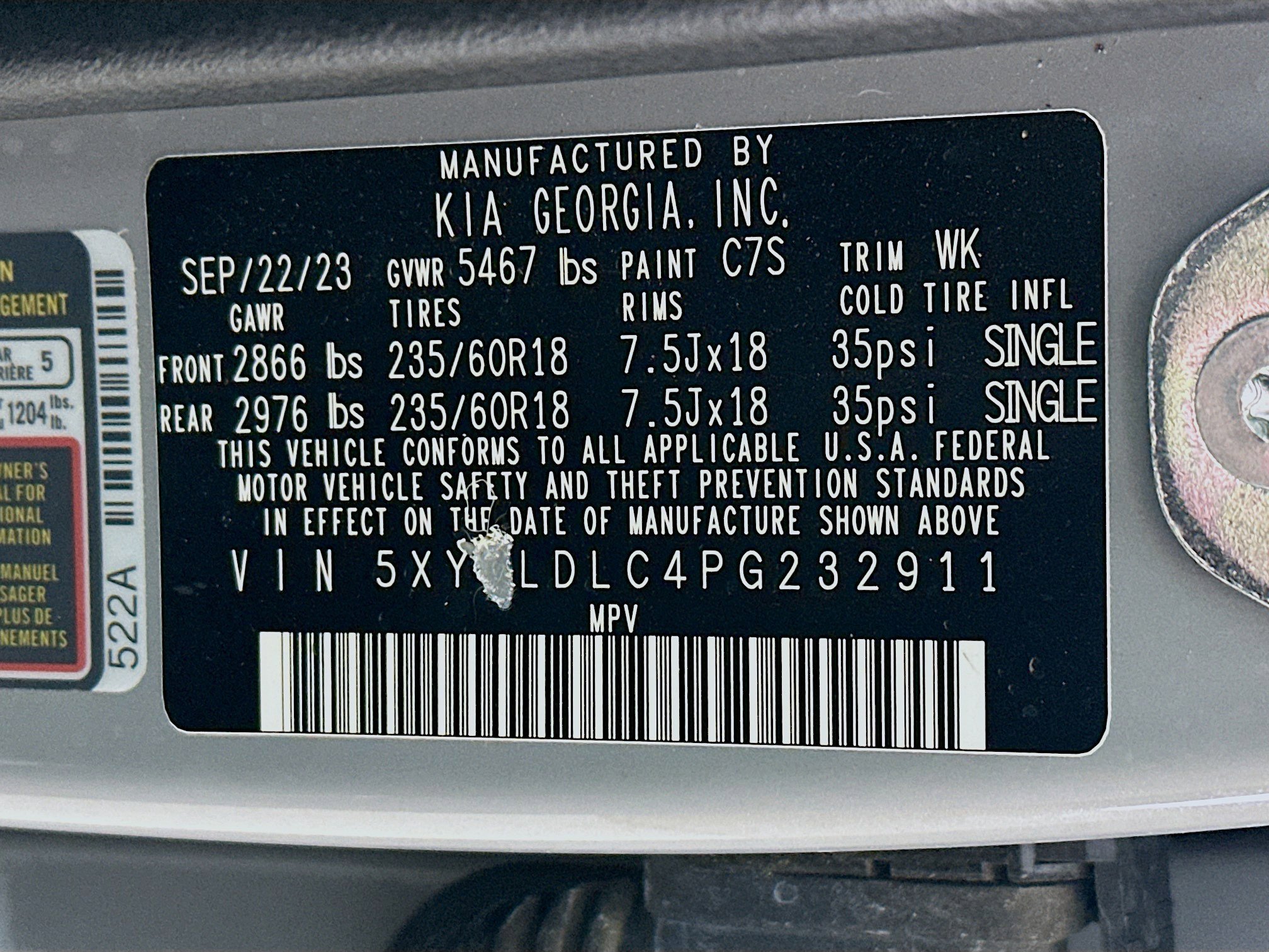 Used 2023 Kia Sorento S w/ Panoramic Sunroof Package image 33