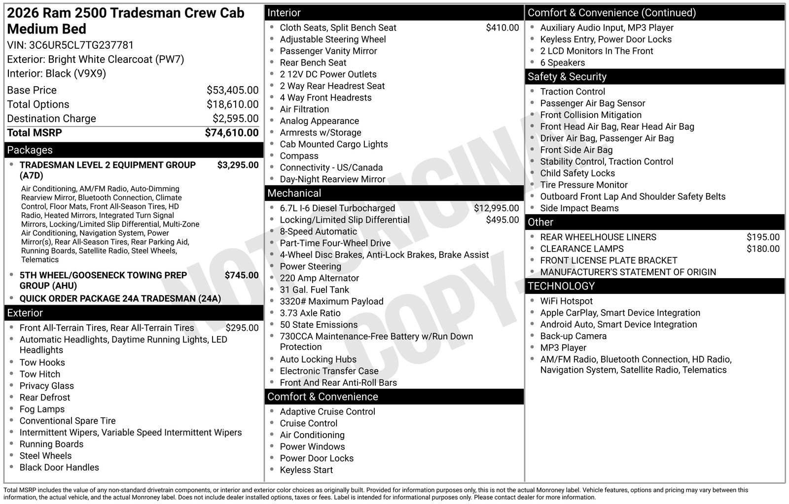 New 2026 RAM 2500 Tradesman image 26