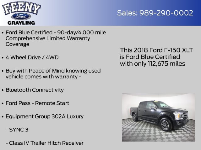 Certified 2018 Ford F150 XLT w/ Equipment Group 302A Luxury AWD/4WD image 4