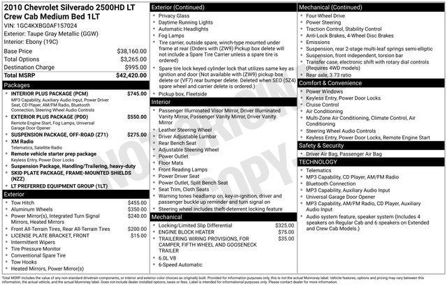 Used 2010 Chevrolet Silverado 2500 LT w/ Interior Plus Package AWD/4WD image 15