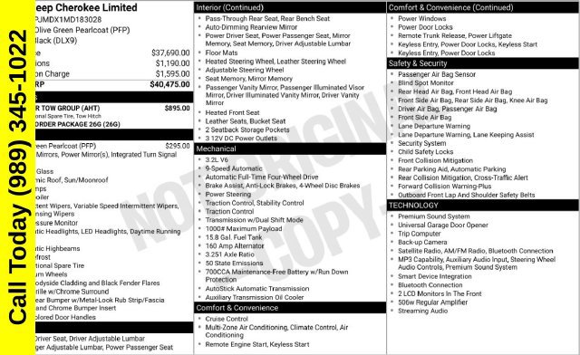 Used 2021 Jeep Cherokee Limited w/ Trailer Tow Group AWD/4WD image 3