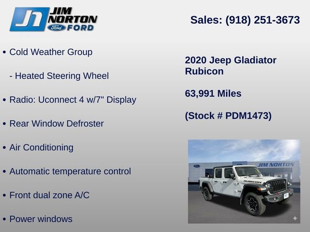 Used 2020 Jeep Gladiator Rubicon w/ Cold Weather Group AWD/4WD image 21