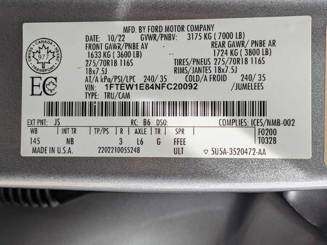 Certified 2022 Ford F150 Tremor w/ Equipment Group 402A High AWD/4WD image 36