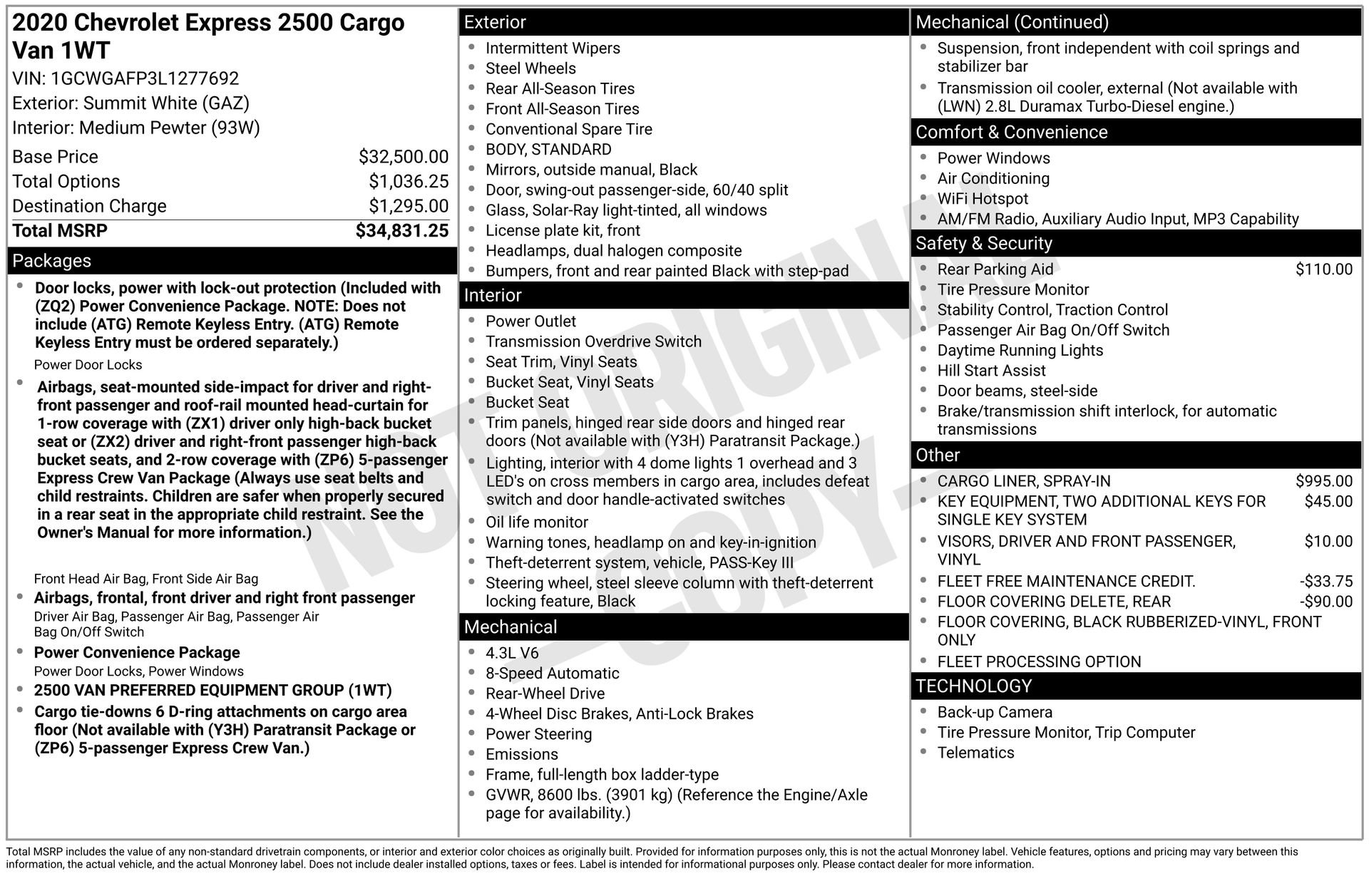 Used 2020 Chevrolet Express 2500 image 4