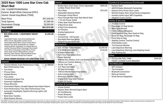 Used 2025 RAM 1500 Lone Star AWD/4WD image 2