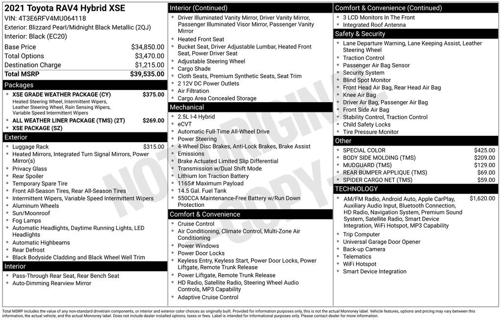 Certified 2021 Toyota RAV4 XSE w/ XSE Grade Weather Package AWD/4WD image 62