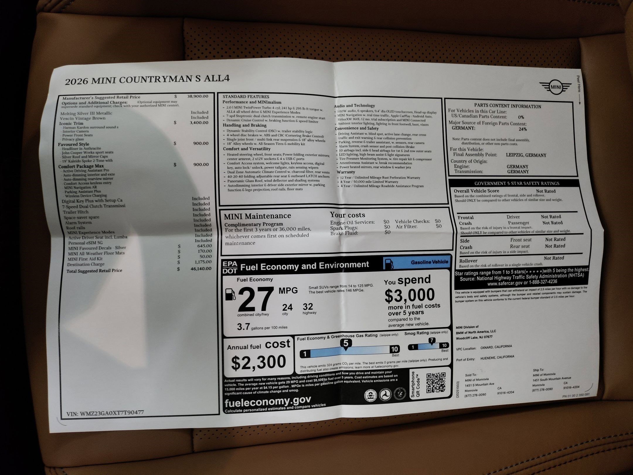 New 2026 MINI Cooper Countryman S w/ Comfort Package Max image 27