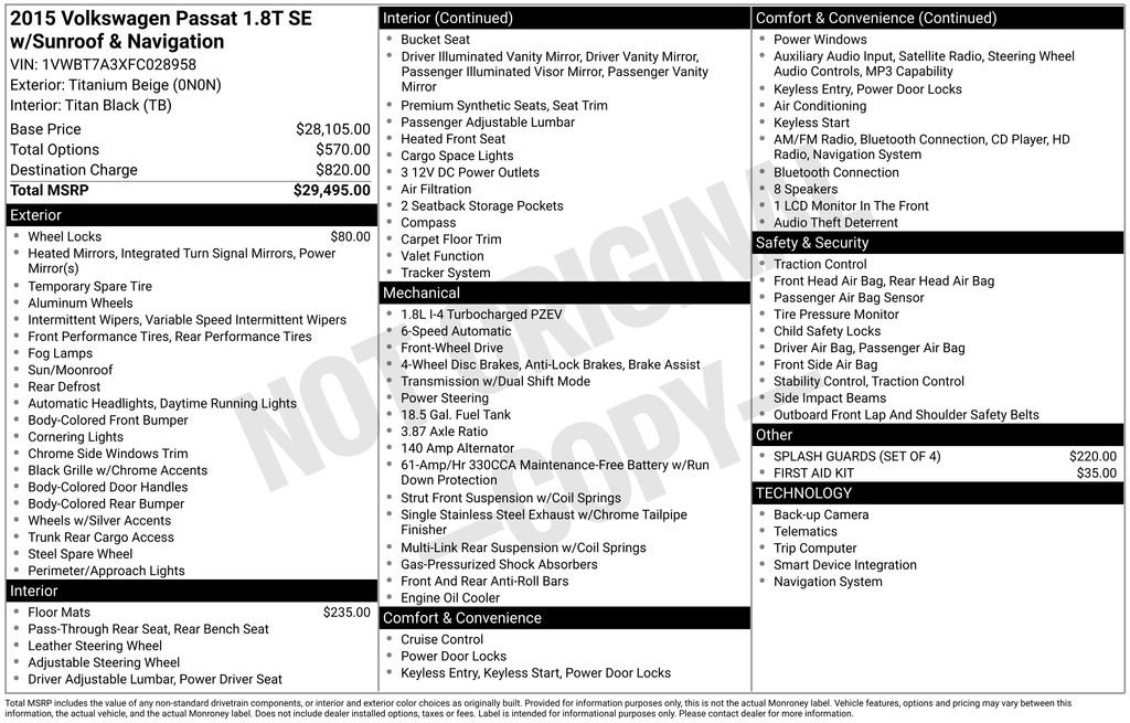 Used 2015 Volkswagen Passat 1.8T SE image 5
