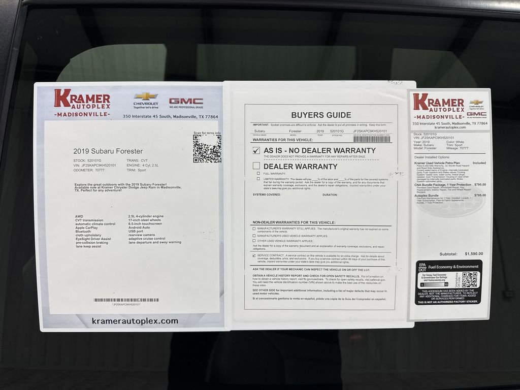 Used 2019 Subaru Forester Sport w/ Popular Package #2 image 35