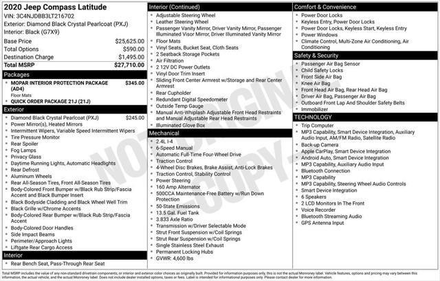 Certified 2020 Jeep Compass Latitude AWD/4WD image 13