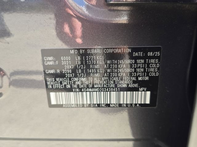 Certified 2025 Subaru Ascent Bronze Edition image 31