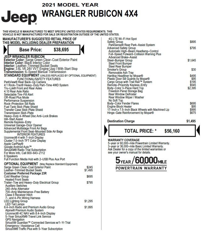 Used 2021 Jeep Wrangler Rubicon AWD/4WD image 2