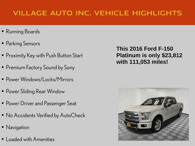 Used 2016 Ford F150 Platinum w/ Equipment Group 701A Luxury image 14
