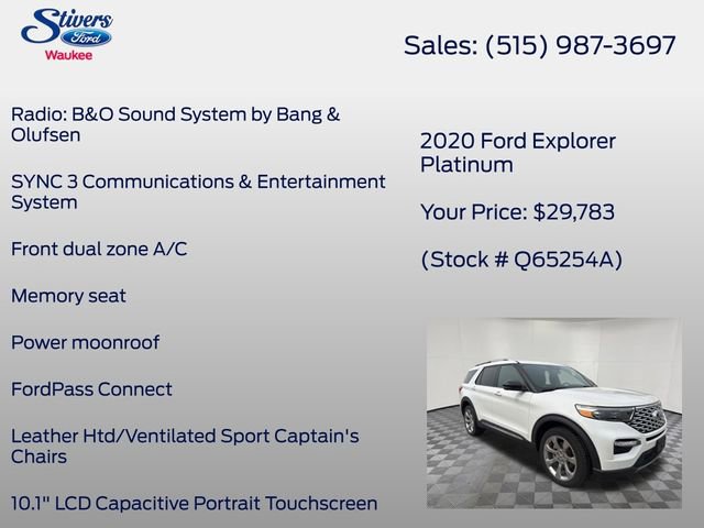 Used 2020 Ford Explorer Platinum w/ Premium Technology Package AWD/4WD image 16