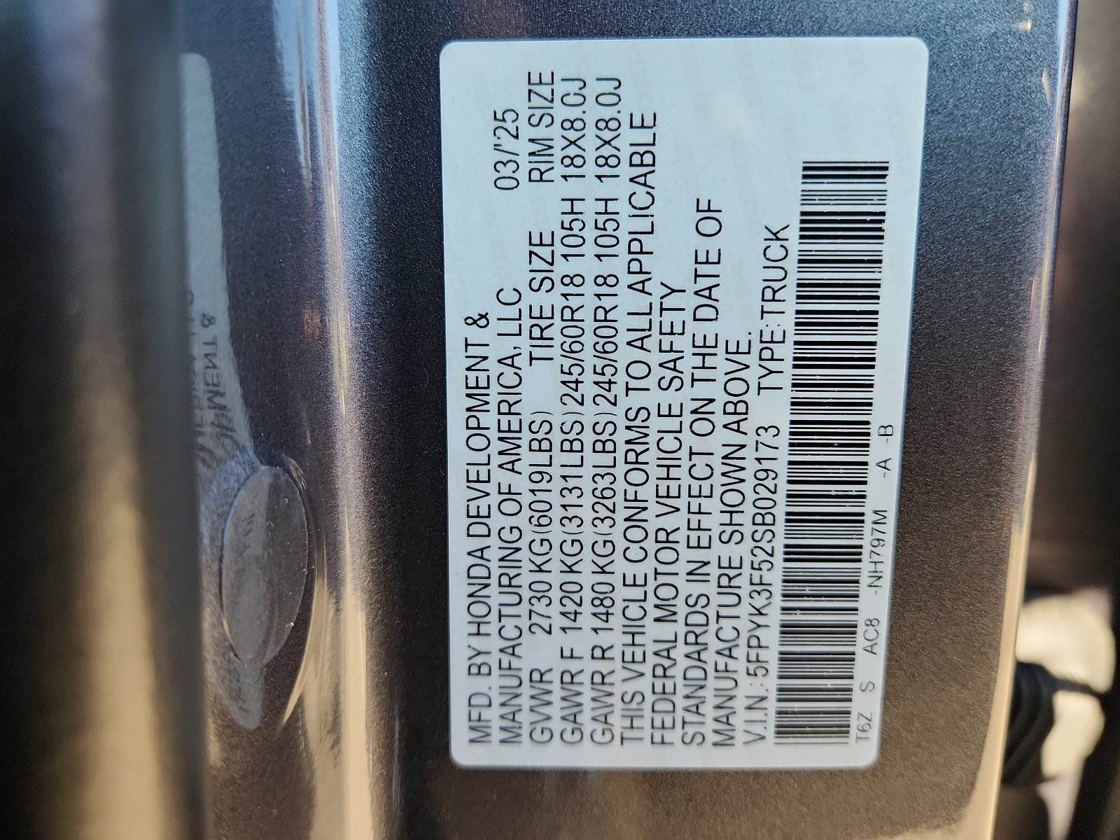 New 2025 Honda Ridgeline RTL image 15