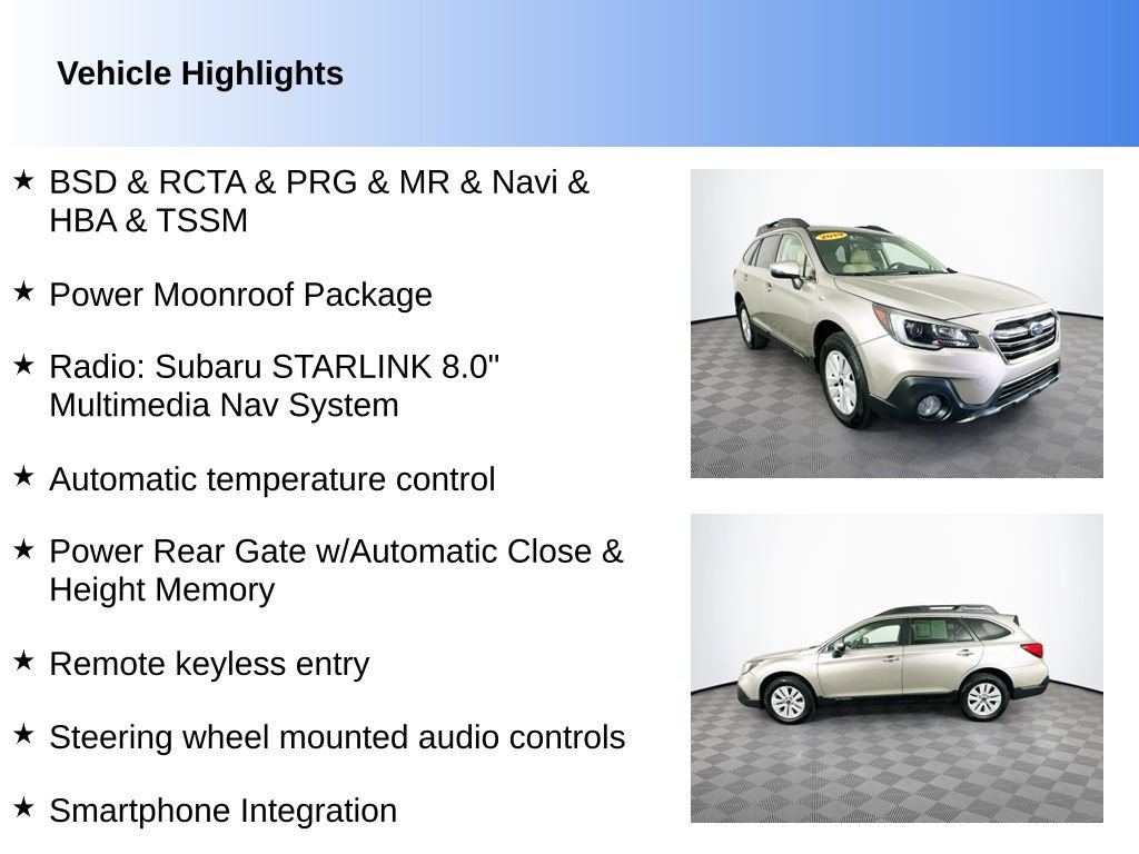Used 2019 Subaru Outback 2.5i Premium AWD/4WD image 2