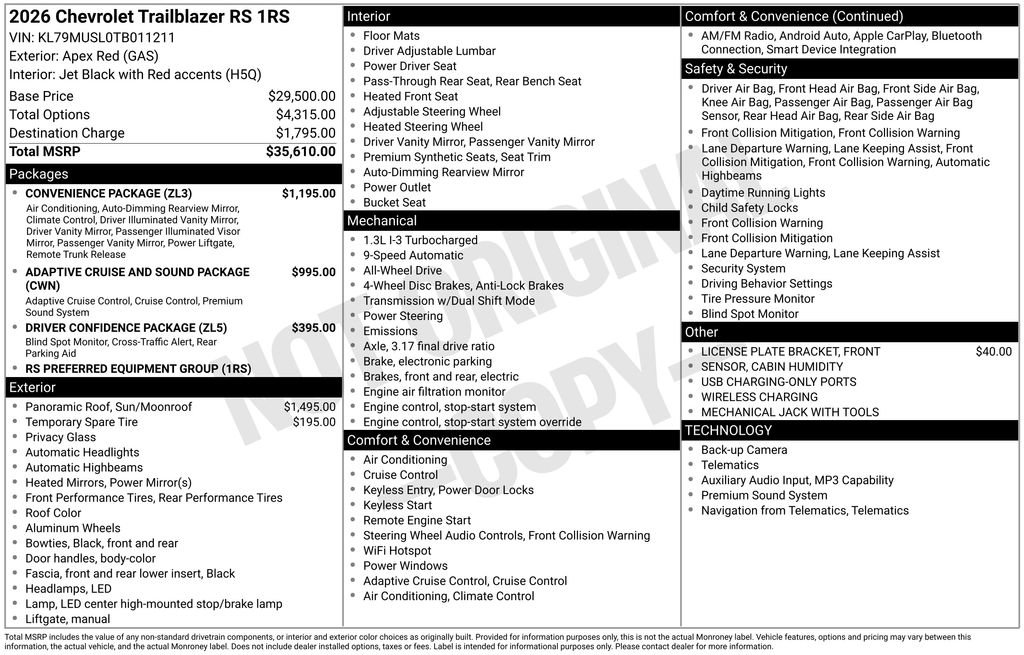 Used 2026 Chevrolet TrailBlazer RS w/ Convenience Package AWD/4WD image 33
