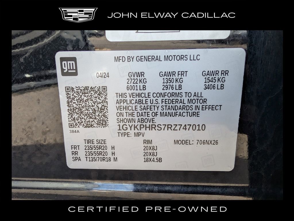 Certified 2024 Cadillac XT6 Sport w/ LPO, ONYX Package image 34