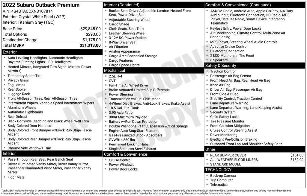 Used 2022 Subaru Outback Premium image 41