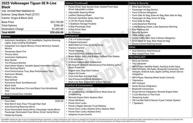 Certified 2025 Volkswagen Tiguan SE R-Line AWD/4WD image 33