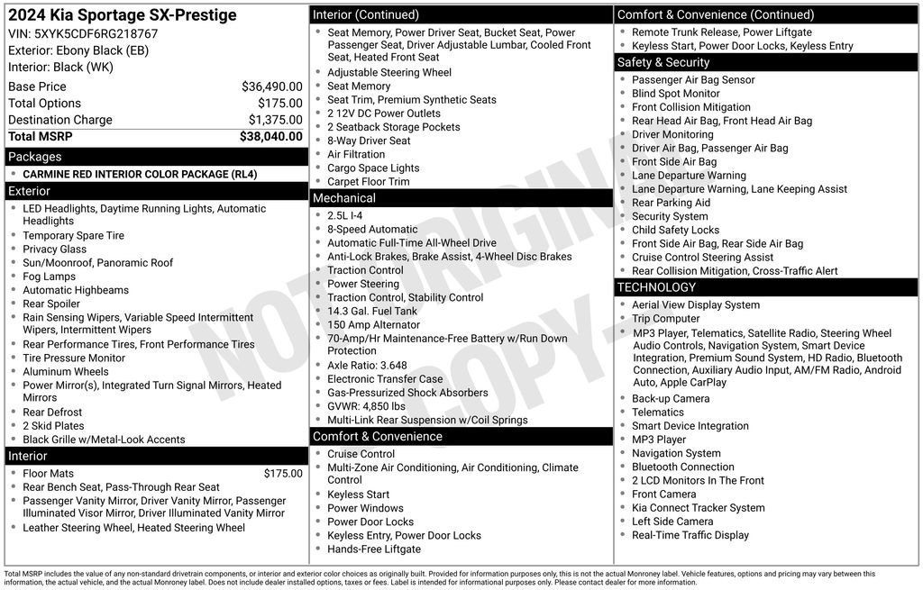 Certified 2024 Kia Sportage SX AWD/4WD image 15