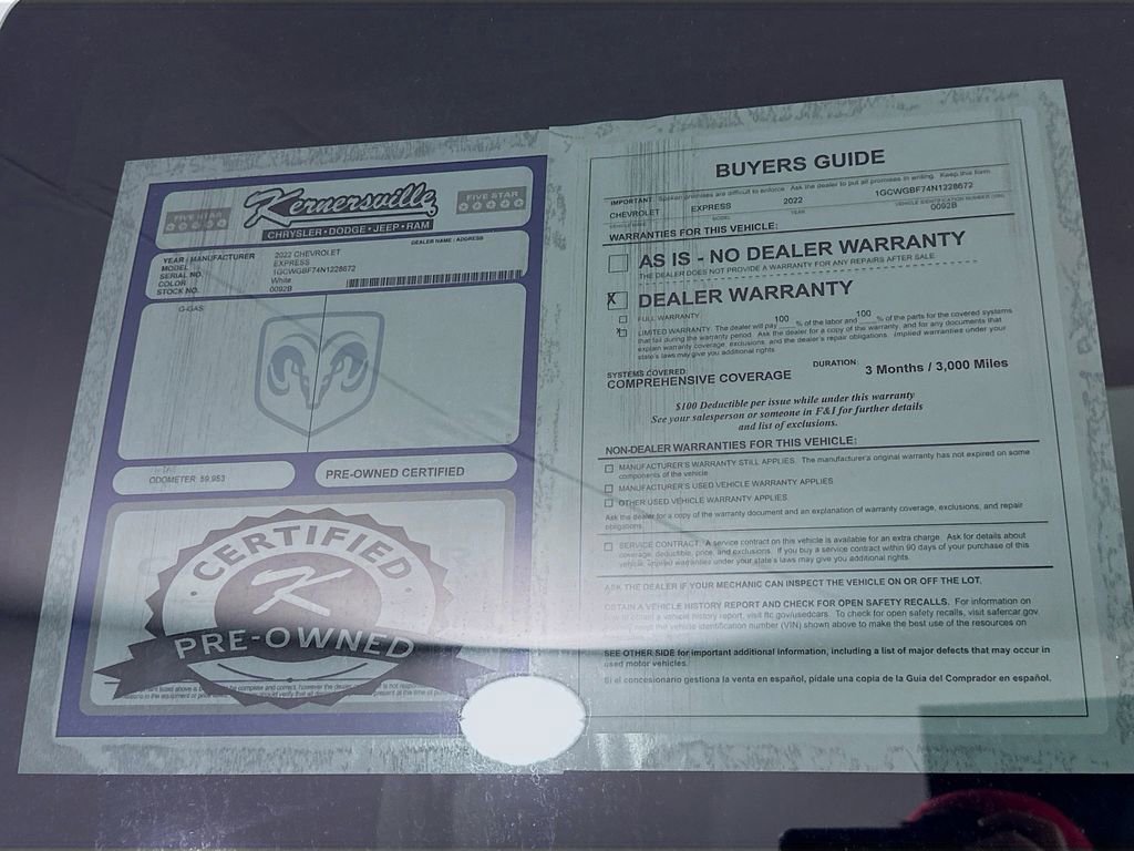 Used 2022 Chevrolet Express 2500 Extended image 36