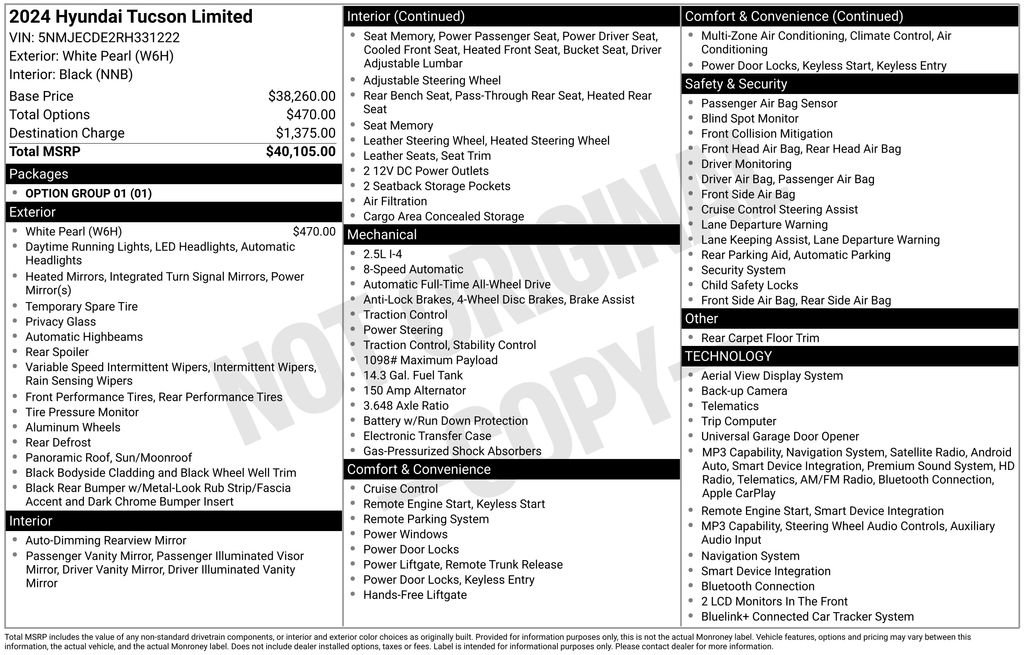 Used 2024 Hyundai Tucson Limited AWD/4WD image 14